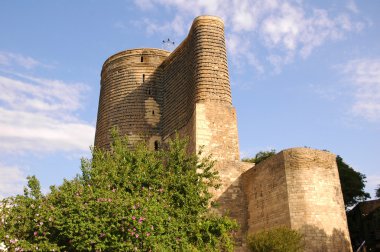 eski ortaçağ kule Bakü, Azerbaycan
