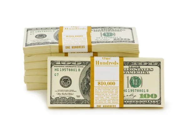 Stack of dollars isolated on the white — Stock Photo, Image