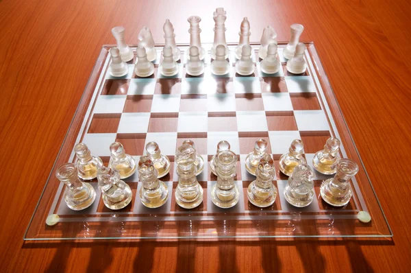Set angka catur di papan bermain — Stok Foto