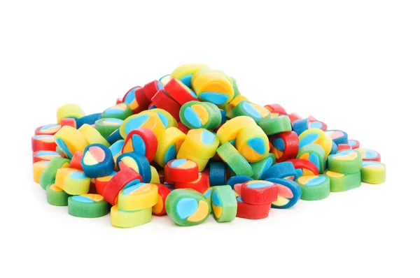 Beyaz arka plan üzerinde izole renkli tatlılar — Stok fotoğraf