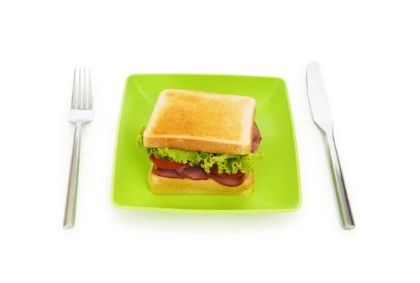 Smaczne kanapki na białym tle na białym tle — Zdjęcie stockowe