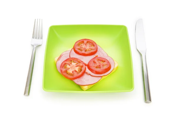 Tasty sandwich isolated on the white background — Stock Photo, Image
