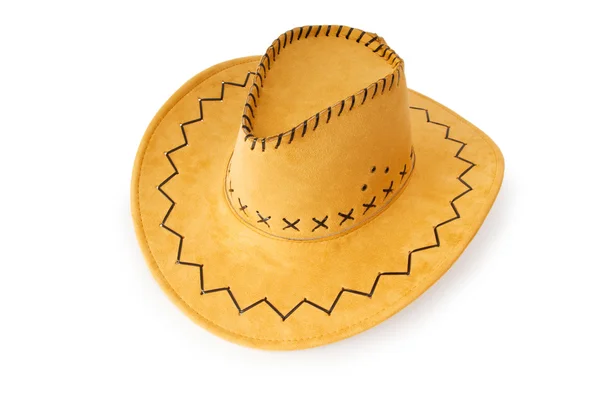Chapéu de cowboy isolado no fundo branco — Fotografia de Stock