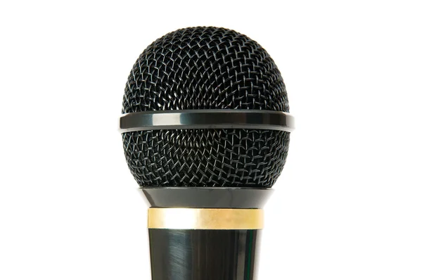 Audio-Mikrofon isoliert auf weißem Hintergrund — Stockfoto