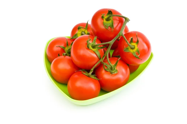 Červená rajčata izolovaných na bílém pozadí — Stock fotografie