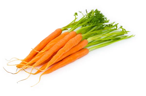 Zanahorias frescas aisladas en el blanco — Foto de Stock