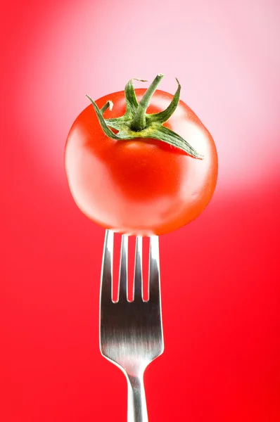 Röd tomat mot tonad bakgrund — Stockfoto