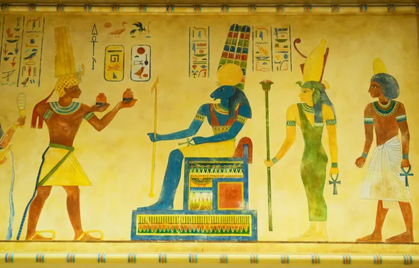 Concepto egipcio con pinturas en la pared — Foto de Stock
