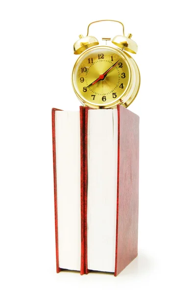 回学校概念与书和时钟 — 图库照片