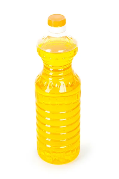 Botella de aceite de oliva aislada sobre el blanco — Foto de Stock