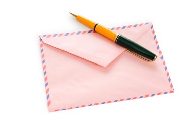 Mail concept with many envelopes on the table clipart