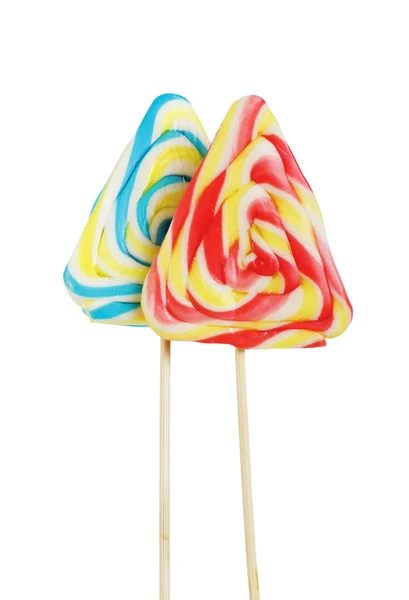 Kleurrijke lolly geïsoleerd op de witte achtergrond — Stockfoto