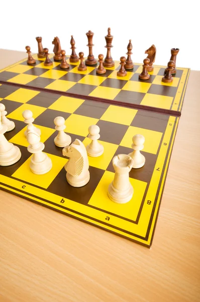国际象棋棋子在棋盘上的一套 — 图库照片