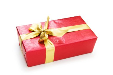 Gift box isolated on the white background clipart