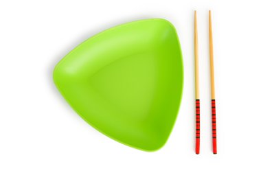 plaka ve yemek çubukları ile Asya gıda kavramı