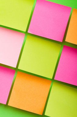 Reminder notes on the bright colorful paper clipart