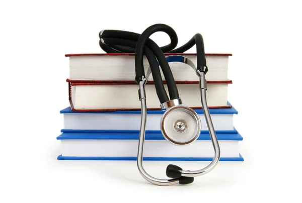 Αντίληψη για την ιατρική εκπαίδευση με το βιβλίο και στηθοσκόπιο — Φωτογραφία Αρχείου