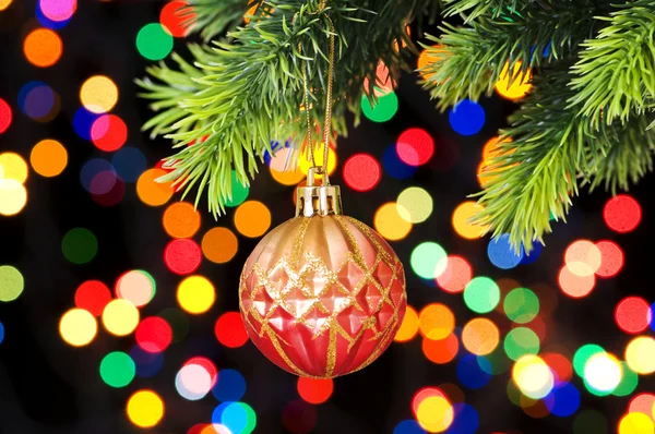 Decoración de Navidad y luces borrosas en el fondo — Foto de Stock