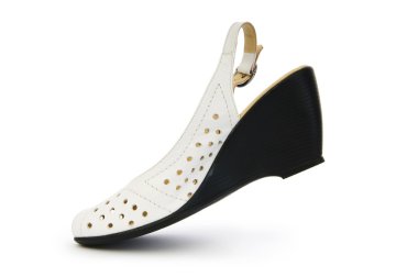 Beyaz arka planda izole kadın ayakkabıları