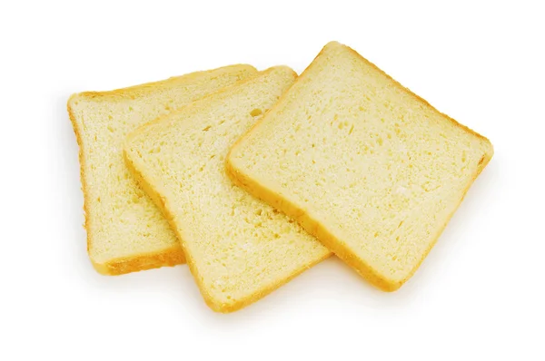 Plátky chleba izolovaných na bílém pozadí — Stock fotografie