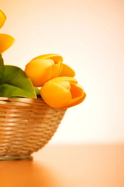 stock image Bunch of tulip flowers on the table