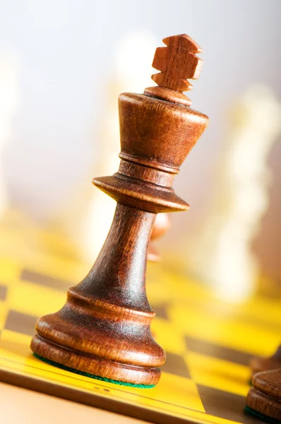 Set of chess figures on the playing board — Stock Photo, Image