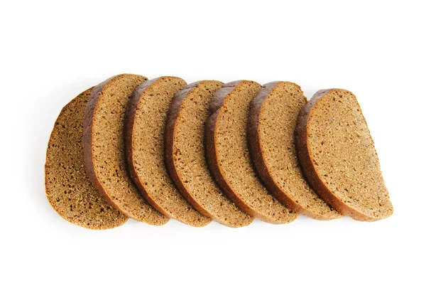 孤立在白色背景上的切片的面包 — 图库照片
