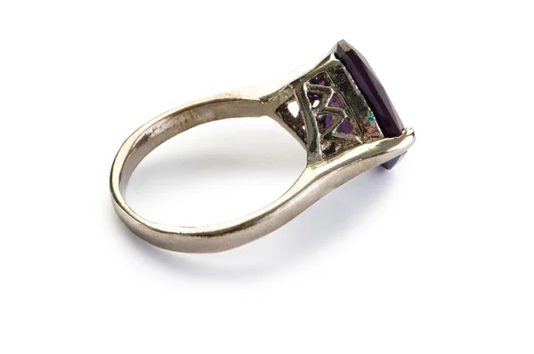 흰색 배경에 고립 된 보석 반지 — 스톡 사진