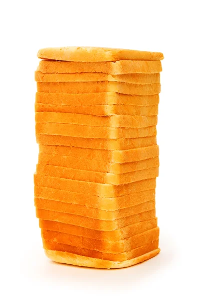 Gesneden brood geïsoleerd op de witte achtergrond — Stockfoto