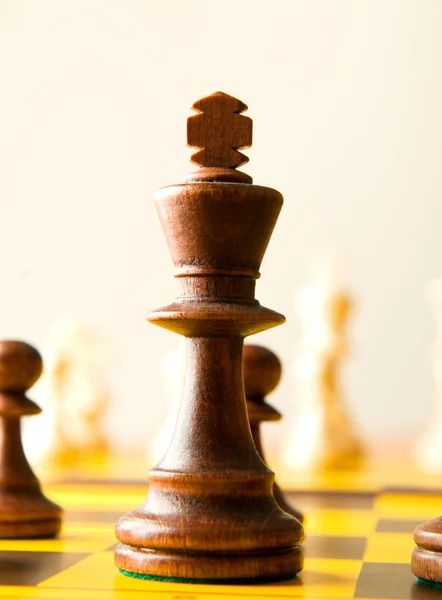 Set van chess cijfers op het afspelen van boord — Stockfoto