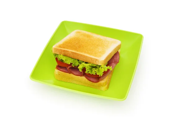 孤立在白色背景上的美味三明治 — 图库照片