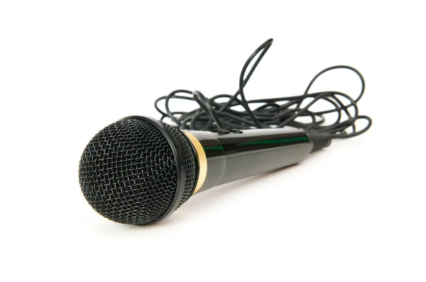 Microphone audio isolé sur fond blanc — Photo