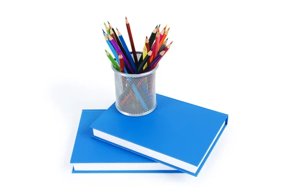 किताबों और पेंसिल के साथ स्कूल अवधारणा पर वापस जाएँ — स्टॉक फ़ोटो, इमेज