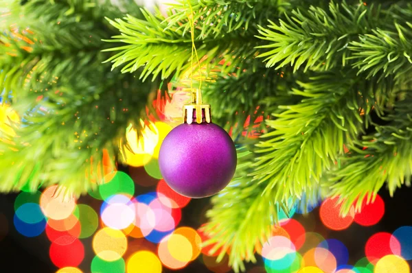 Christmas decoration and blurred lights at background — Stock Photo, Image