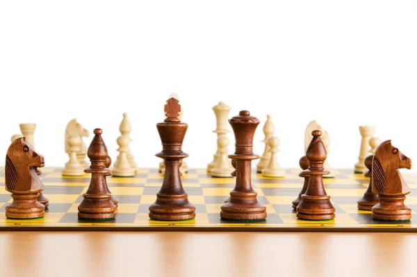 Zestaw szachy figury na planszy gry — Zdjęcie stockowe
