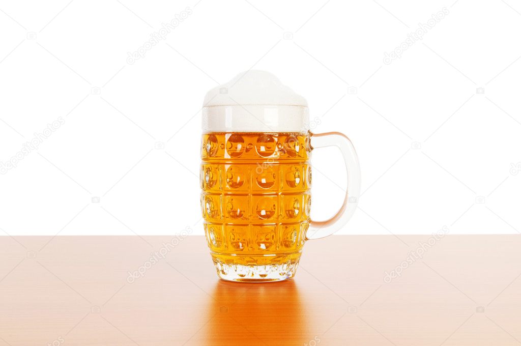 Beer glass isolated on the white background
