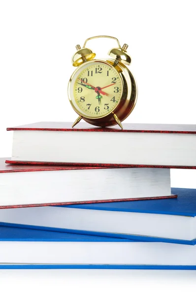 Concept de retour à l'école avec livres et horloge — Photo