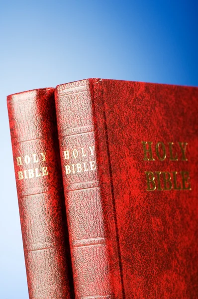 색다른 배경에 대항하는 성경 책들 — 스톡 사진