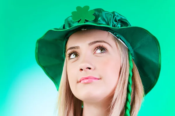 stock image Saint Patrick day concept with young girl