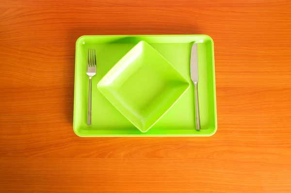 Set de utensilios dispuestos sobre la mesa — Foto de Stock