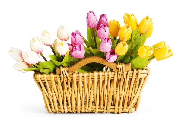Bos van tulp bloemen op tafel — Stockfoto
