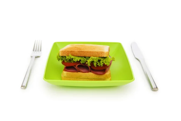 Νόστιμα σάντουιτς που απομονώνονται σε λευκό φόντο — Φωτογραφία Αρχείου