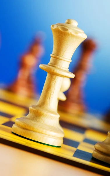 Set of chess figures on the playing board — Stock Photo, Image