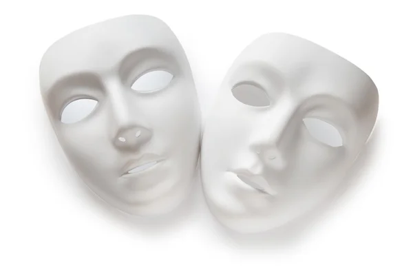 Theaterconcept Met Witte Plastic Maskers — Stockfoto
