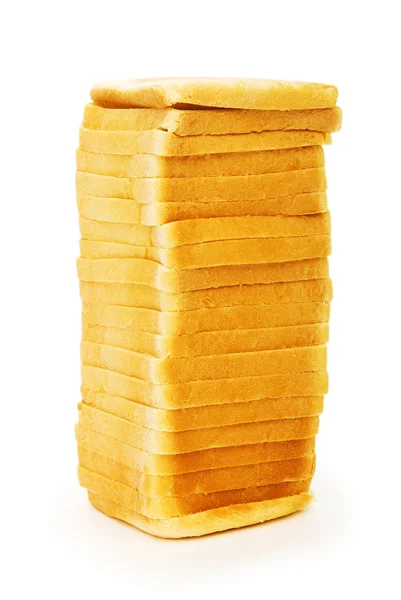 Plátky Chleba Izolovaných Bílém Pozadí — Stock fotografie