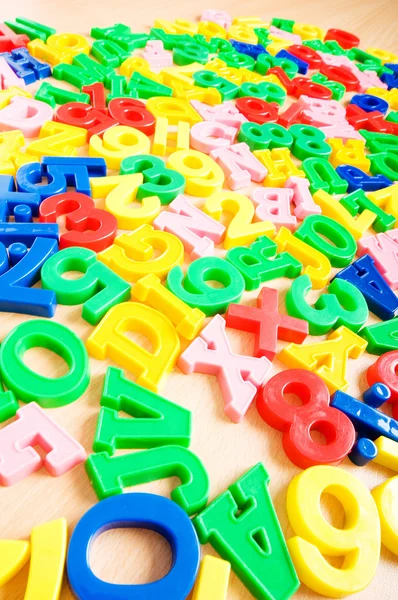 Letras Dígitos Para Crianças Mesa — Fotografia de Stock