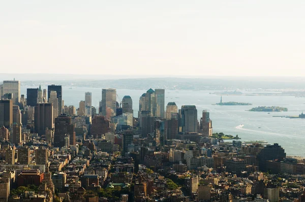 Panorama Cidade Nova York Com Arranha Céus Altos — Fotografia de Stock