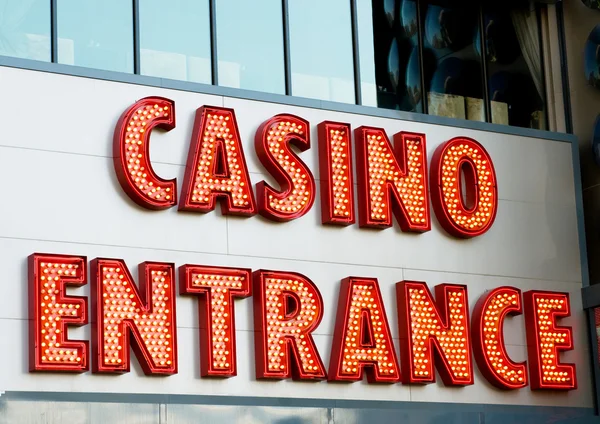 Entrée Casino Avec Grandes Lettres Rouges Fluo — Photo