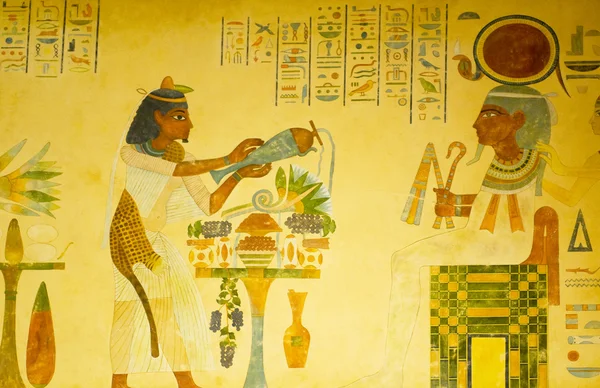 Egyptische Concept Met Schilderijen Muur — Stockfoto