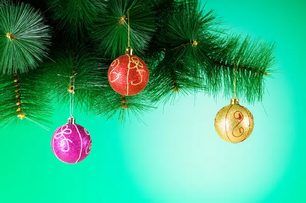 Decoración Navidad Contra Fondo Degradado Colorido —  Fotos de Stock